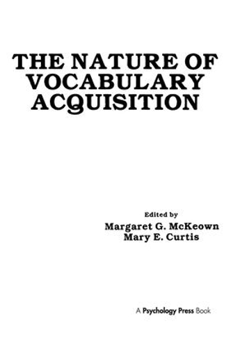 Бумажная книга «The Nature of Vocabulary Acquisition» - фото №1