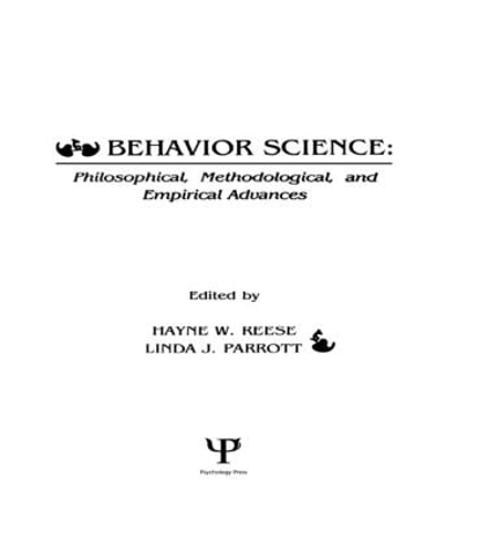 Бумажная книга «Behavior Science: Philosophical, Methodological, and Empirical Advances» - фото №1