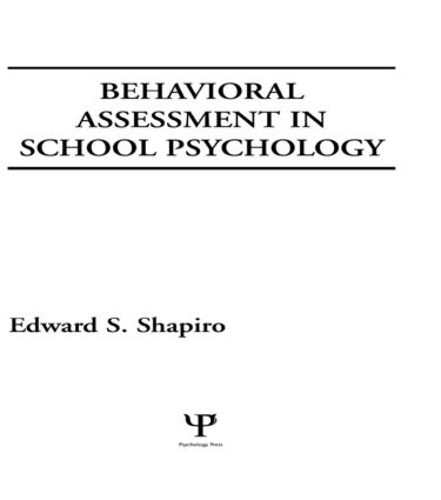 Паперова книга «Behavioral Assessment in School Psychology», автор Едвард С. Шапіро - фото №1