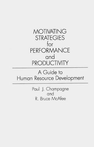 Паперова книга «Motivating Strategies for Performance and Productivity: A Guide to Human Resource Development», авторів Брюс Макафі, Пол Дж. Шампань - фото №1