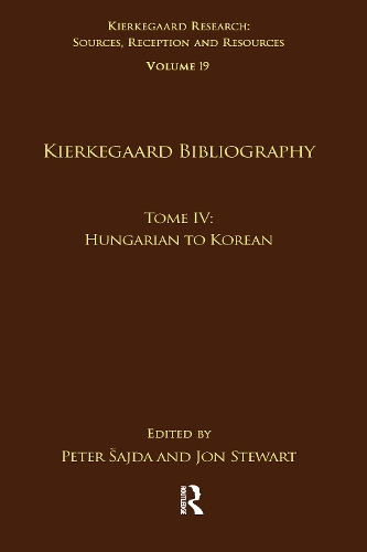 Паперова книга «Volume 19, Tome IV: Kierkegaard Bibliography: Hungarian to Korean» - фото №1