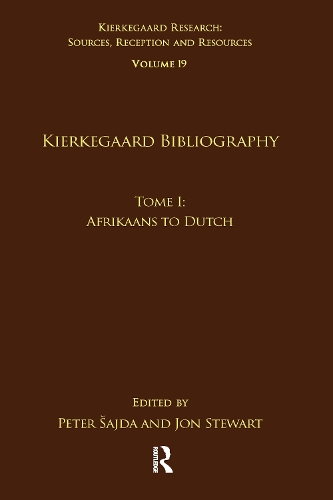 Паперова книга «Volume 19, Tome I: Kierkegaard Bibliography: Afrikaans to Dutch» - фото №1