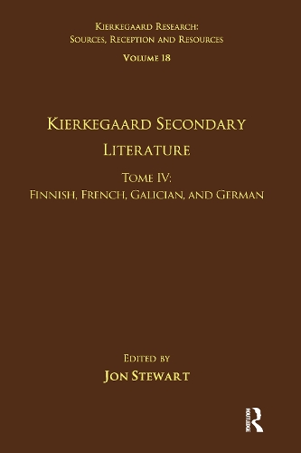Бумажная книга «Volume 18, Tome IV: Kierkegaard Secondary Literature: Finnish, French, Galician, and German» - фото №1
