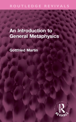 Паперова книга «An Introduction to General Metaphysics», автор Готфрід Мартін - фото №1