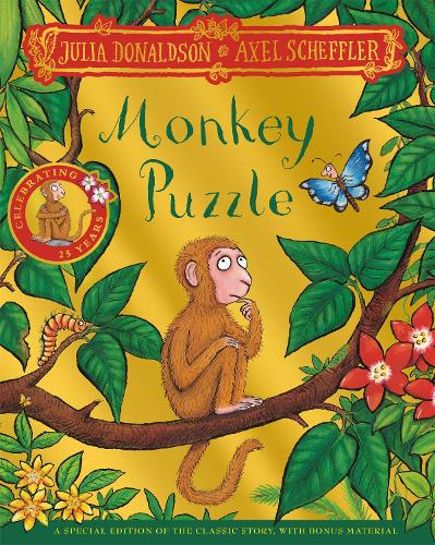 Бумажная книга «Monkey Puzzle 25th Anniversary Edition: with a shiny gold foil cover and fun activities to make and do!», автор Джулия Дональдсон - фото №1