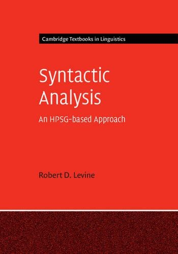 [object Object] «Syntactic Analysis: An HPSG-based Approach», автор Роберт Д. Левін - фото №1