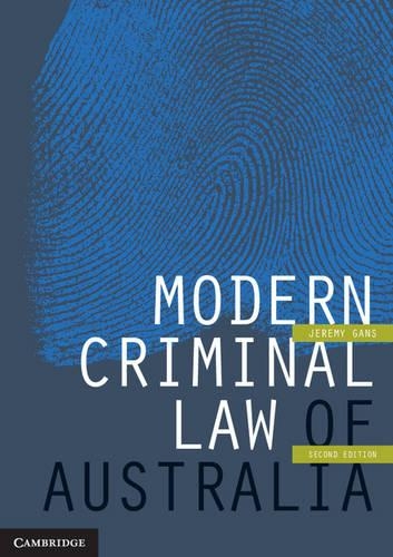Бумажная книга «Modern Criminal Law of Australia», автор Джереми Ганс - фото №1