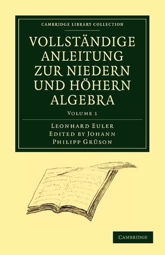 Паперова книга «Vollständige Anleitung zur Niedern und Höhern Algebra», автор Леонгард Ейлер - фото №1
