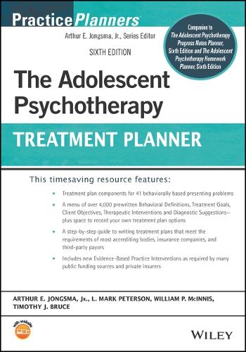 Паперова книга «The Adolescent Psychotherapy Treatment Planner», авторів Артур Е. Джонгсма-молодший, Л. Марк Петерсон, Тімоті Дж. Брюс, Вільям П. Макінніс - фото №1