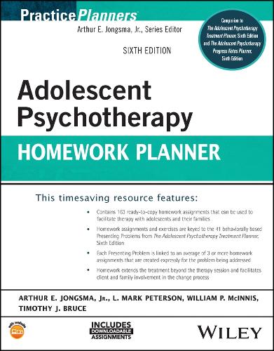 Бумажная книга «Adolescent Psychotherapy Homework Planner», авторов Артур Э. Джонгсма, мл., Л. Марк Петерсон, Тимоти Дж. Брюс, Уильям П. Макиннис - фото №1