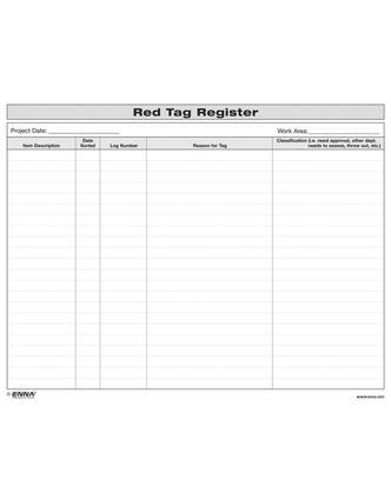 Бумажная книга «5S Red Tag Register Form» - фото №1