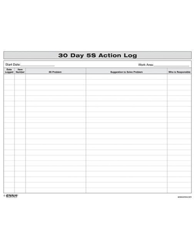 Паперова книга «5S: 30 Day Action Log» - фото №1