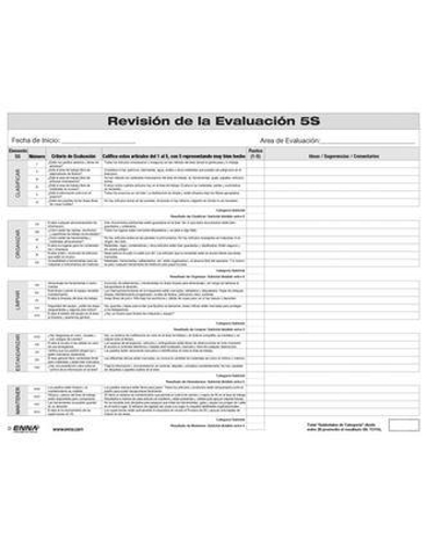 Паперова книга «5S Evaluation Review Form (Spanish)» - фото №1