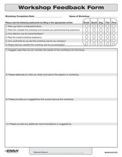 Паперова книга «Workshop Feedback Form» - фото №1