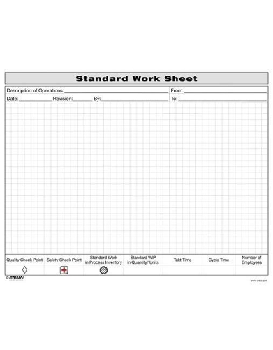 Бумажная книга «Standard Work Sheet» - фото №1