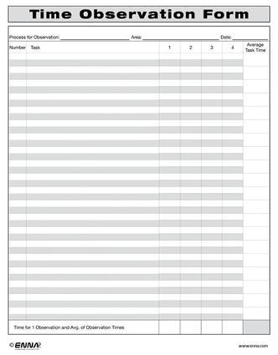 Бумажная книга «Time Observation Form» - фото №1