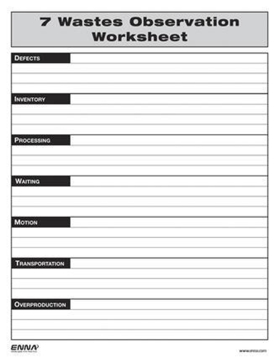 Паперова книга «7 Wastes Observation Form» - фото №1