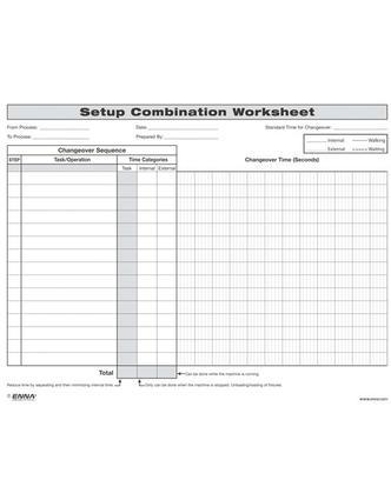 Паперова книга «Quick Changeover: Setup Combination Worksheet: Setup Combination Worksheet» - фото №1