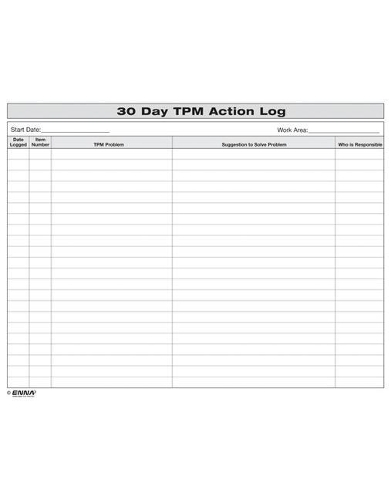 Паперова книга «30 Day TPM Action Log» - фото №1