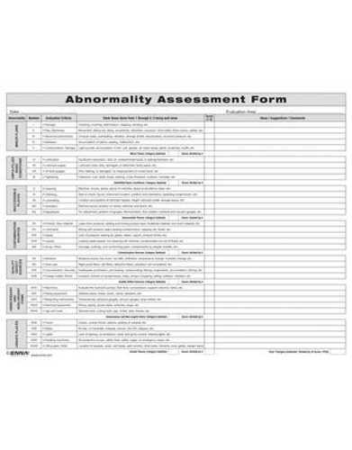 Паперова книга «Abnormality Assessment Form» - фото №1