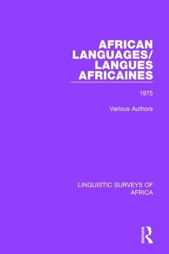 Бумажная книга «African Languages/Langues Africaines: Volume 1 1975» - фото №1
