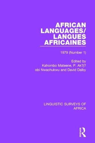 Бумажная книга «African Languages/Langues Africaines: Volume 5 (1) 1979» - фото №1