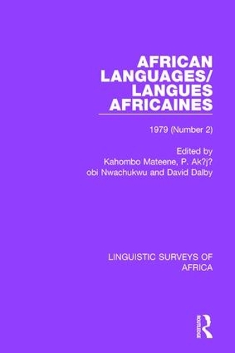 Бумажная книга «African Languages/Langues Africaines: Volume 5 (2) 1979» - фото №1