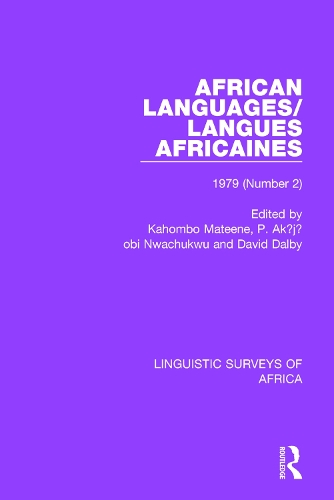 Бумажная книга «African Languages/Langues Africaines: Volume 5 (2) 1979» - фото №1