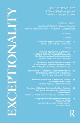 Бумажная книга «Autism and Applied Behavior Analysis: A Special Issue of exceptionality» - фото №1