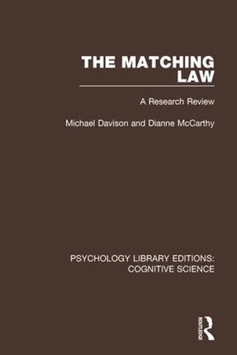 Бумажная книга «The Matching Law: A Research Review», авторов Диана Маккарти, Майкл Дэвисон - фото №1