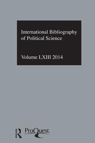 Паперова книга «IBSS: Political Science: 2014 Vol.63: International Bibliography of the Social Sciences» - фото №1
