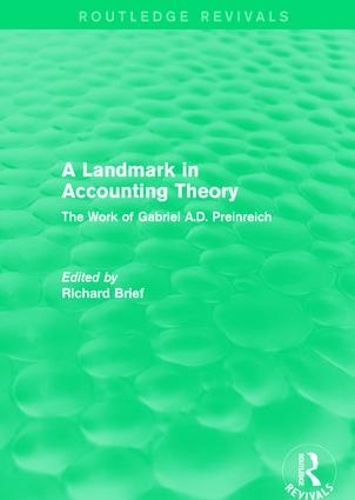 Бумажная книга «Routledge Revivals: A Landmark in Accounting Theory (1996): The Work of Gabriel A.D. Preinreich» - фото №1