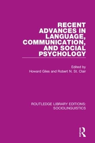 Бумажная книга «Recent Advances in Language, Communication, and Social Psychology» - фото №1