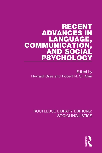 Бумажная книга «Recent Advances in Language, Communication, and Social Psychology» - фото №1