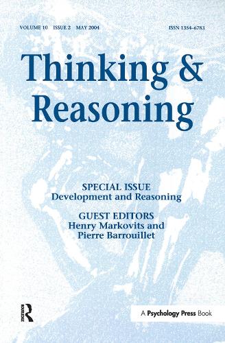 Бумажная книга «Development and Reasoning: A Special Issue of Thinking and Reasoning» - фото №1