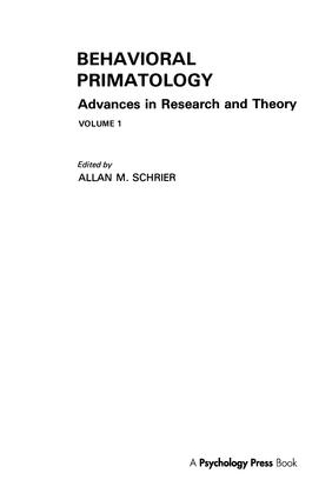 Бумажная книга «Behavioral Primatology: Advances in Research and Theory, Volume 1» - фото №1