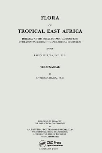 Бумажная книга «Flora of Tropical East Africa - Verbenaceae (1992)», автор B Вердкорт - фото №1