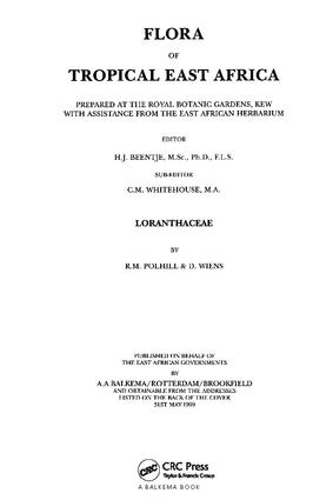 Паперова книга «Flora of Tropical East Africa - Loranthaceae (1999)», авторів Д. Вієнс, Р. М. Полхілл - фото №1
