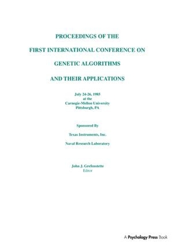 Паперова книга «Proceedings of the First International Conference on Genetic Algorithms and their Applications» - фото №1