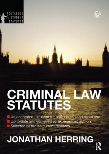 Бумажная книга «Criminal Law Statutes 2012-2013», автор Джонатан Херринг - фото №1