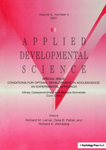 Паперова книга «Conditions for Optimal Development in Adolescence: An Experiential Approach: A Special Issue of Applied Developmental Science» - фото №1