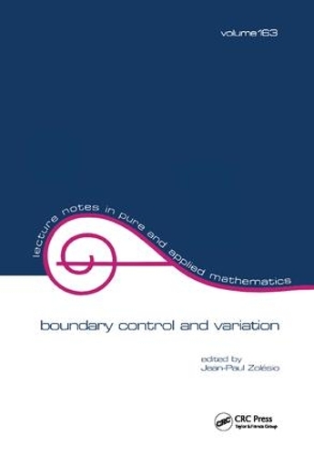 [object Object] «Boundary Control and Variation», автор Жан-Поль Золезио - фото №1