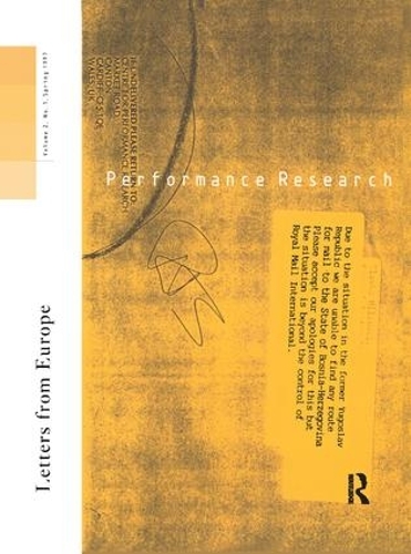 Бумажная книга «Performance Research: Letters from Europe» - фото №1