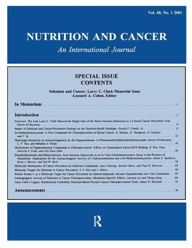 Бумажная книга «Selenium and Cancer: Larry C. Clark Memorial Issue: A Special Issue of Nutrition and Cancer» - фото №1