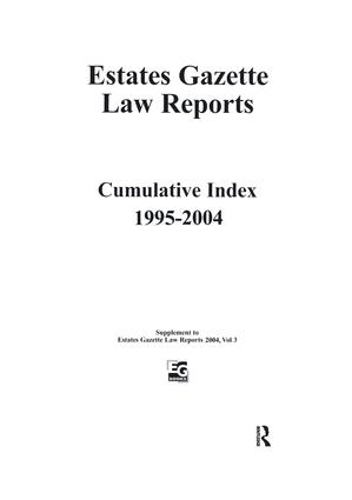 Бумажная книга «EGLR 2004 Cumulative Index», авторов Барри Дениер-Грин, Навджит Убхи - фото №1