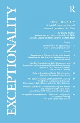 Паперова книга «Assessment and Instruction of Social Skills: A Special Double Issue of Exceptionality» - фото №1