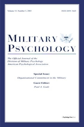 Бумажная книга «Organizational Commitment in the Military: A Special Issue of military Psychology» - фото №1