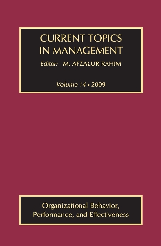 Паперова книга «Current Topics in Management: Volume 14, Organizational Behavior, Performance, and Effectiveness» - фото №1