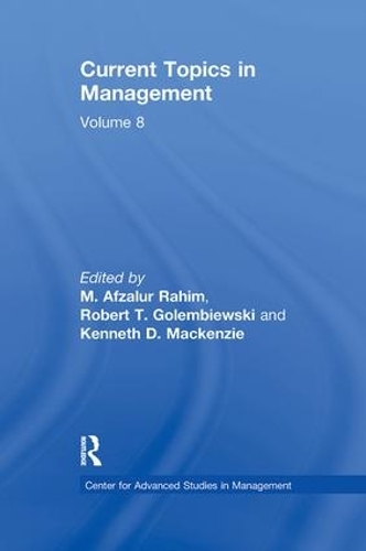 Бумажная книга «Current Topics in Management: Volume 8» - фото №1