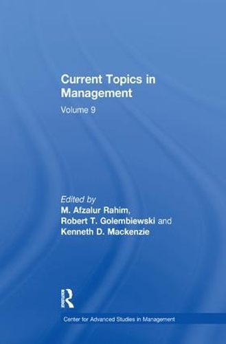 Бумажная книга «Current Topics in Management: Volume 9» - фото №1